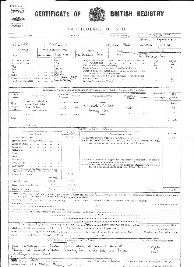 Reg Cert 1962